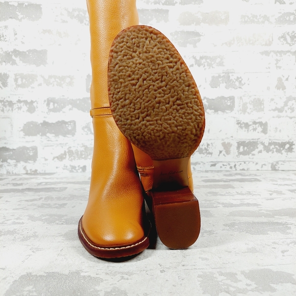 NEW Sam Edelman Elsy Womens Tan Leather Block Heel Knee-High Boots - Picture 9 of 14